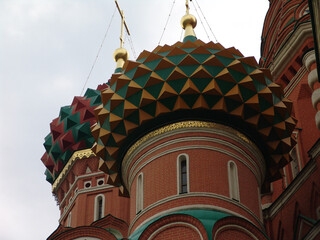 Canvas Print - Closeup shot of the beautiful architecture of Saint Basil's Cathedral Tverskoy, Russia