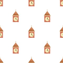 Poster - Vintage wooden clock pattern seamless background texture repeat wallpaper geometric vector