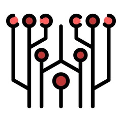 Poster - Stylized optic cable icon. Outline stylized optic cable vector icon color flat isolated