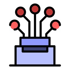 Poster - Highly conductive cable icon. Outline highly conductive cable vector icon color flat isolated