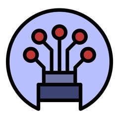 Poster - Optical cable in a circle icon. Outline optical cable in a circle vector icon color flat isolated