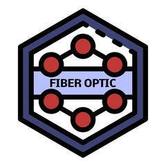 Poster - Optical hex cable icon. Outline optical hex cable vector icon color flat isolated