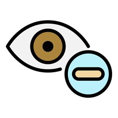 Poster - Eye minus icon. Outline eye minus vector icon color flat isolated