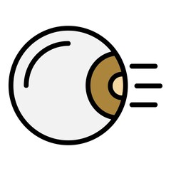 Poster - Eyeball icon. Outline eyeball vector icon color flat isolated