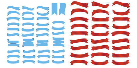 Wall Mural - flat vector ribbons banners flat isolated. ribbons banners