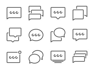 Poster - Chat, message and comment line icons. conversation and communication vector outline icon set.