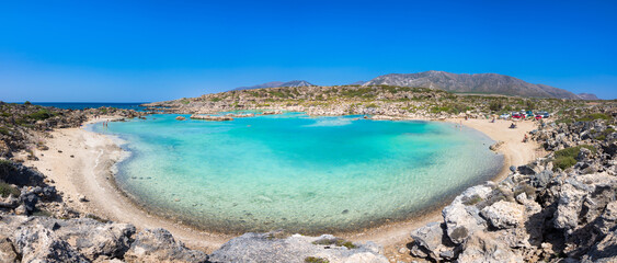 Aspri limni, is a tropical lagoon with salt water near Elafonisi, Chania, Crete, Greece.