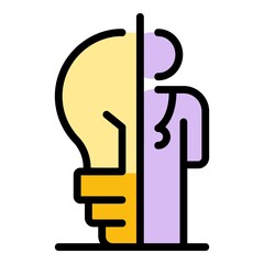 Poster - Student idea bulb icon. Outline student idea bulb vector icon color flat isolated