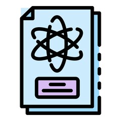 Wall Mural - physics paper icon. outline physics paper vector icon color flat isolated