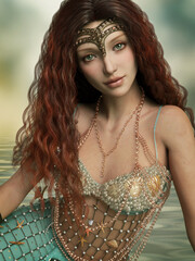 Sticker - Little Mermaid, 3d CG