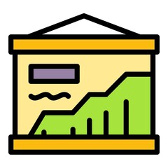 Poster - University analytics banner icon. Outline university analytics banner vector icon color flat isolated