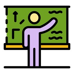 Poster - university teacher icon. outline university teacher vector icon color flat isolated