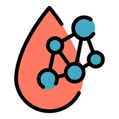 Poster - Water drop structure icon. Outline water drop structure vector icon color flat isolated