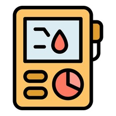 Poster - Blood tester icon. Outline blood tester vector icon color flat isolated