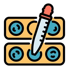 Poster - Blood pipette icon. Outline blood pipette vector icon color flat isolated