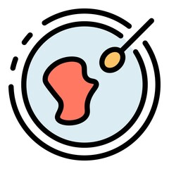 Poster - Glass pot blood test icon. Outline glass pot blood test vector icon color flat isolated
