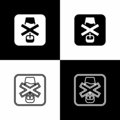 Poster - set no alcohol icon isolated on black and white background. prohibiting alcohol beverages. forbidden