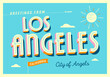 Greetings from Los Angeles, California - City of Angels - Touristic Postcard - EPS 10.
