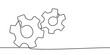 Cogwheel continuous line drawing. One line drawing background. Continuous line drawing of gear. Vector illustration.