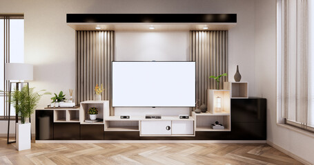 Wall Mural - Interior, Cabinet in modern empty room on Livingroom. 3d rendering