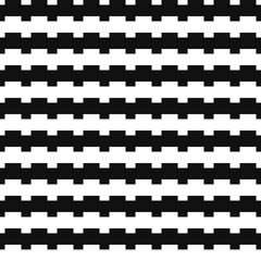 Poster - Black and white snakes through one. Vector lines seamless pattern.