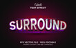 Surround text effect back light style. Editable text effect