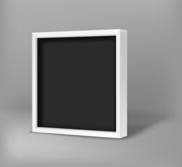 Poster - Black and White elegant modern photo frame. Layered vector mockup