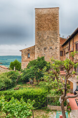 Wall Mural - Medieval tower in San Gimignano, Italy