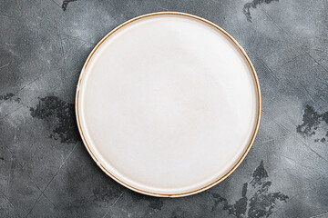 porcelain empty white plate with copy space for text or food with copy space for text or food, top v