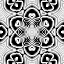 3D Rendering Of A Grayscale Kaleidoscope Pattern