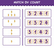 © Sleeping Carbuncle - Match by count of cartoon christmas ornament. Match and count game. Educational game for pre shool years kids and toddlers