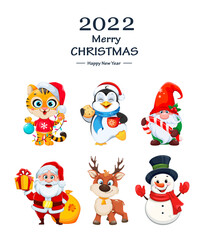 Poster - Cute cartoon characters for holidays.