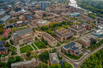 Wall Mural - Aerial View of a large public University in Minneapolis, Minnesota during Autumn