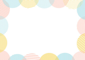 Pastel striped circles frame background