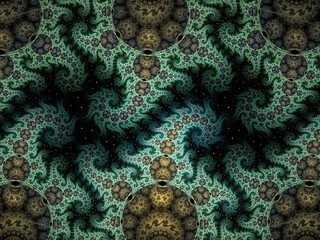 Wall Mural - abstract fractal spiral background, computer-generated illustration.