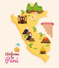 Canvas Print - welcome to peru poster