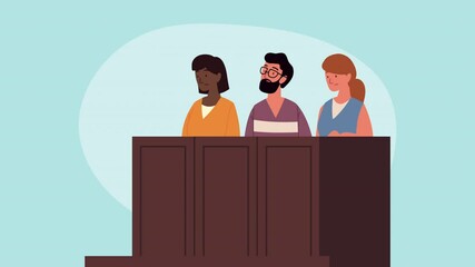 Sticker - justice jury in dais animation