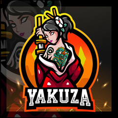 Poster - Yakuza girls mascot. esport logo design