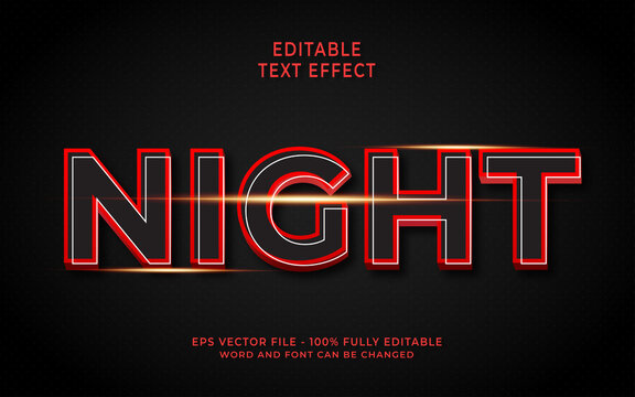 NIGHT editable text effect