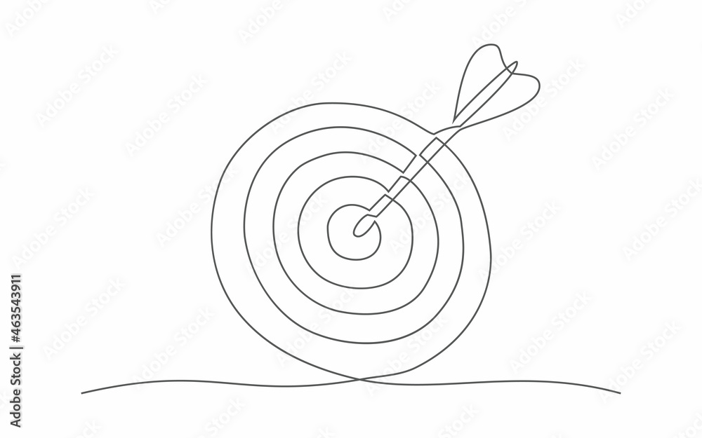 Learning Target Line Drawing Target. One line drawing. Vector target in line style Stock Vector ...