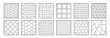 Tile for street pavements top view. Set of vector path , brick, architectural elements. Collection of outline pavement textures. Paving stone pattern for plan, garden, game, map, landscape design.
