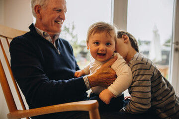 Sticker - Elderly man with his two grandsons