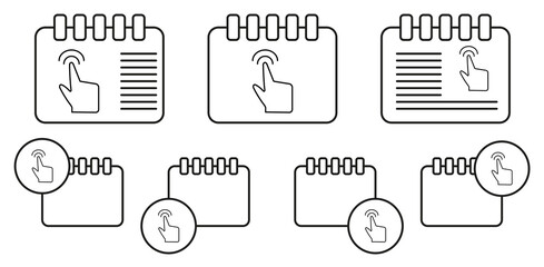 Poster - Tap free, finger, touch vector icon in calender set illustration for ui and ux, website or mobile application