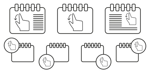 Poster - Finger, touch, screen vector icon in calender set illustration for ui and ux, website or mobile application