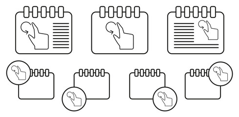 Poster - Rotate, finger, touch, hand vector icon in calender set illustration for ui and ux, website or mobile application