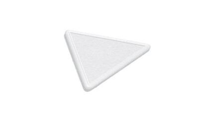 Blank white triangle embroidered patch mockup lying, side view