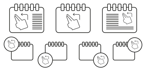 Poster - Swipe, touch, finger vector icon in calender set illustration for ui and ux, website or mobile application