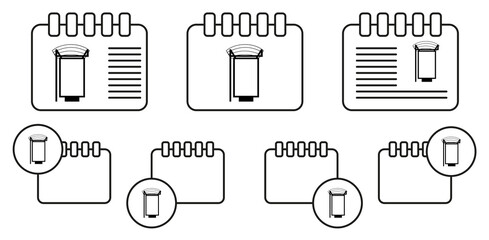 Poster - Billboard in bus stop vector icon in calender set illustration for ui and ux, website or mobile application