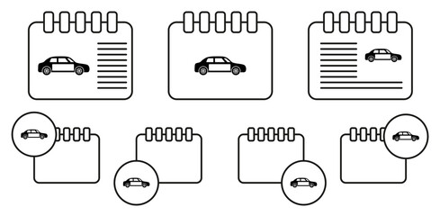 Sticker - Car, billboard vector icon in calender set illustration for ui and ux, website or mobile application