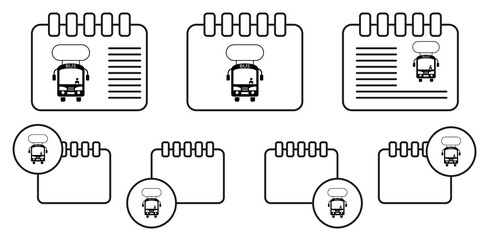 Poster - Bus, billboard vector icon in calender set illustration for ui and ux, website or mobile application